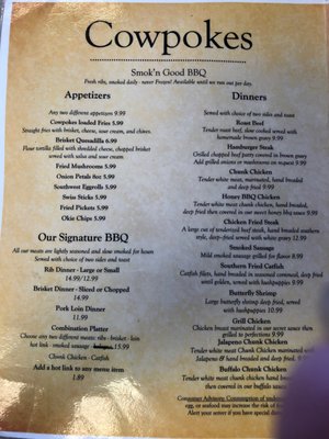 Menu photo 8 Cowpokes BBQ Diner Prague, OK