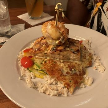 Point 57 - Salmon with crab meat and shrimp - Seafood Near Me - Cape Coral, Florida Point 57 - Salmon with crab meat and shrimp - Seafood Near Me - Cape Coral, Florida