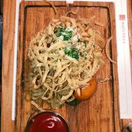 a plate of food on a cutting board a plate of food on a cutting board