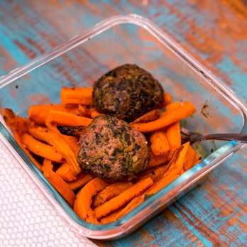 Prepared With Purpose - Beef and Bacon Meatballs with Carrot Fries - Food Delivery Services Near Me Prepared With Purpose - Beef and Bacon Meatballs with Carrot Fries - Food Delivery Services Near Me