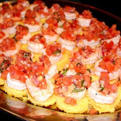 AA Executive Catering - Shrimp Bruschetta on Cornbread Crostini