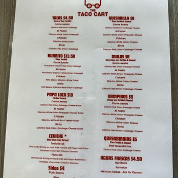 The Taco Cart - Menu - Tacos Near Me - Tempe, Arizona
