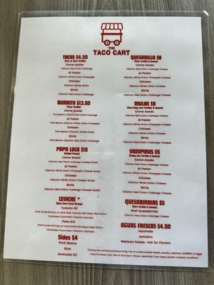 Menu photo 1 The Taco Cart Tempe, AZ