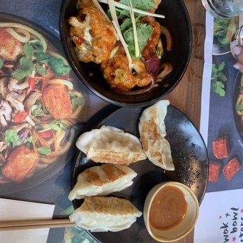 Wagamama - Gyoza andBang bang cauliflower - Asian Fusion Near Me - Amsterdam, New Hampshire Wagamama - Gyoza andBang bang cauliflower - Asian Fusion Near Me - Amsterdam, New Hampshire