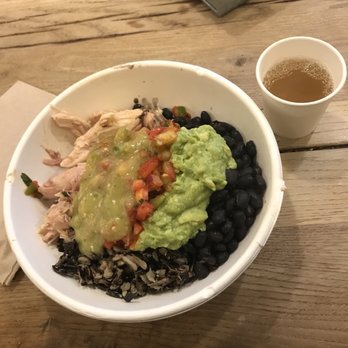 Springbone Kitchen - Mexican bowl: Chicken, guac, black beans, wild rice, salsa and broth on the side. - Soup Near Me - New York, New York Springbone Kitchen - Mexican bowl: Chicken, guac, black beans, wild rice, salsa and broth on the side. - Soup Near Me - New York, New York