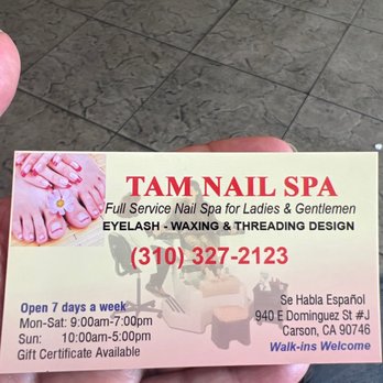 Tam Nails - Business card 2023 - Nail Salons Near Me - Carson, California Tam Nails - Business card 2023 - Nail Salons Near Me - Carson, California