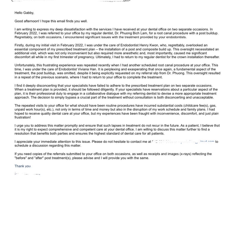 Central Endodontics - Initial Email sent! Received "read receipt" but no response - Endodontists Near Me - South Gate, California Central Endodontics - Initial Email sent! Received "read receipt" but no response - Endodontists Near Me - South Gate, California