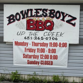 Bowlesboyz BBQ Up The Creek - Restaurant hours - Barbeque Near Me - Charleston, West Virginia Bowlesboyz BBQ Up The Creek - Restaurant hours - Barbeque Near Me - Charleston, West Virginia