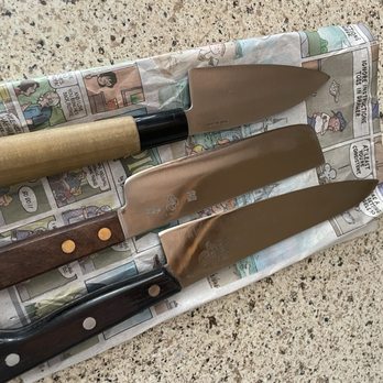 Sharp Old Goat - three restored japanese knives from sharp old goat - Knife Sharpening Near Me - Livingston, Montana Sharp Old Goat - three restored japanese knives from sharp old goat - Knife Sharpening Near Me - Livingston, Montana