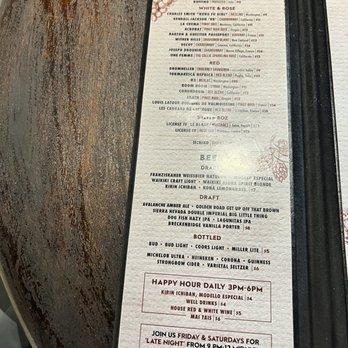 Agave & Vine - menu - Cocktail Bars Near Me - Honolulu, Hawaii