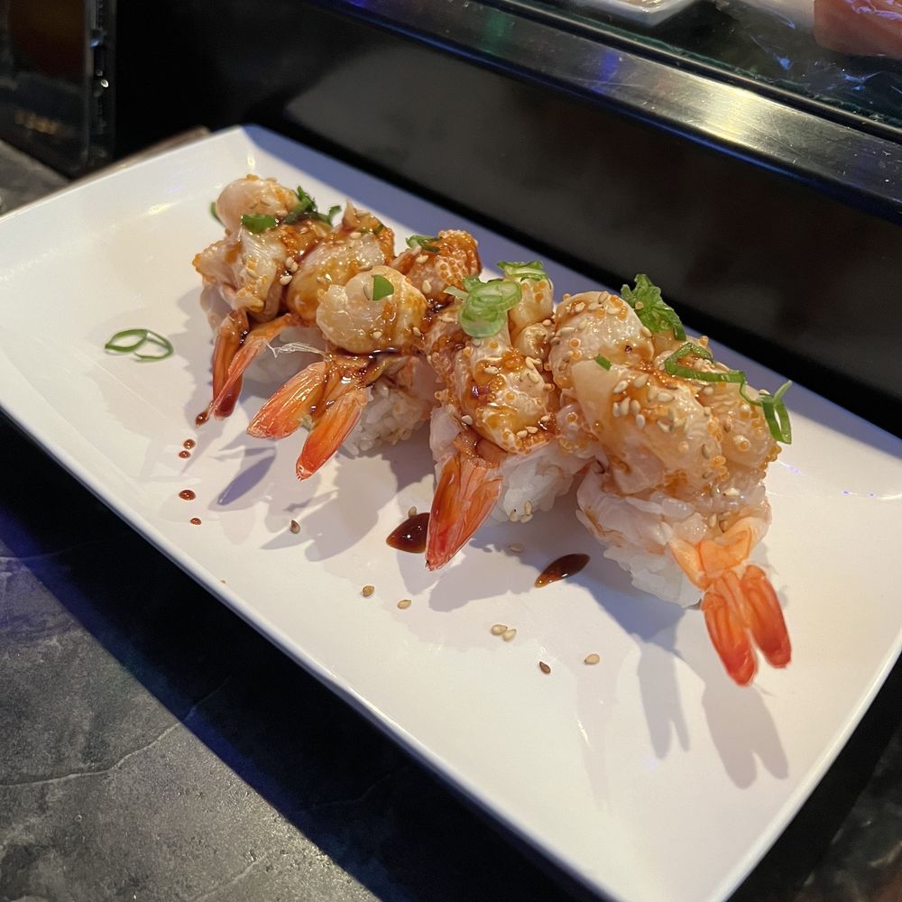 Sushi Pier - Upside down shrimp nigiri - Sushi Bars Near Me - Reno, Nevada Sushi Pier - Upside down shrimp nigiri - Sushi Bars Near Me - Reno, Nevada