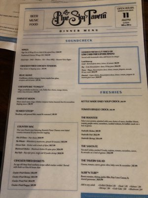 Menu photo 7 The Blue Sky Tavern Etters, PA Menu photo 7 The Blue Sky Tavern Etters, PA