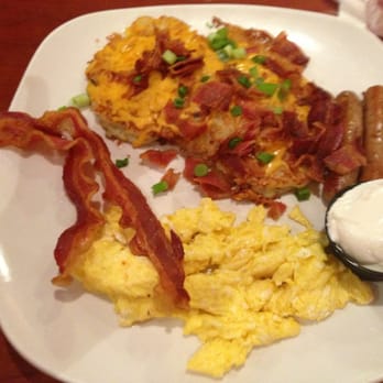 Colonial Cafe - Loaded potato pancakes platter - American Near Me - Saint Charles, Illinois Colonial Cafe - Loaded potato pancakes platter - American Near Me - Saint Charles, Illinois