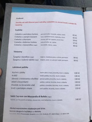 Menu photo 4 Mlsná Koza Žatec, US