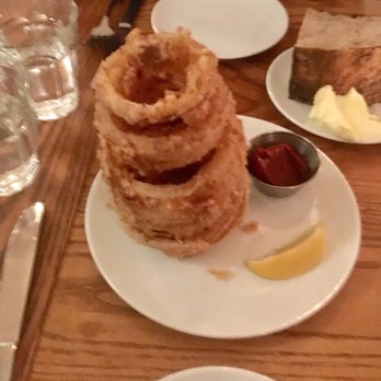 Otway - Tower of onion rings -- good but a bit hard to eat. - New American Near Me - Brooklyn, New York Otway - Tower of onion rings -- good but a bit hard to eat. - New American Near Me - Brooklyn, New York