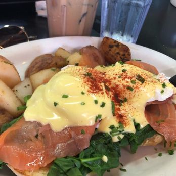 Millie's Cafe - Eggs Benedict with smoked salmon and Sauteed Spinach - Breakfast & Brunch Near Me - Los Angeles, California Millie's Cafe - Eggs Benedict with smoked salmon and Sauteed Spinach - Breakfast & Brunch Near Me - Los Angeles, California