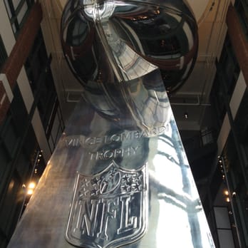 Lambeau Field - Giant Lombardi Trophy.  Right inside the entrance to the Pro Shop and Hall of Fame - Stadiums & Arenas Near Me - Green Bay, Wisconsin