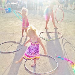Very, very kid friendly! Places to hoop and chalk