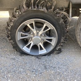 Brand new tire lasted less than 200 miles. Brand new tire lasted less than 200 miles.
