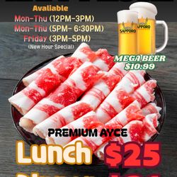 Kimchi Korean BBQ - New Hour Special and Sapporo Mega Beer!