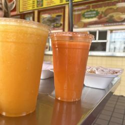Lucy's Restaurant - Orange carrot smoothie and orange juice