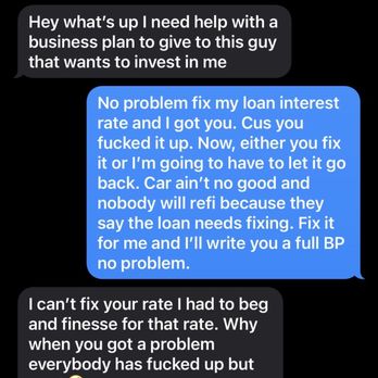 Grubbs Acura - Text message from Finance Manager at Grubbs admitting he changed my loan documents. - Car Dealers Near Me - Grapevine, Texas