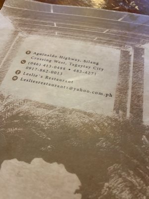 Menu photo 3 Leslie's Restaurant Tagaytay Tagaytay, CAV Menu photo 3 Leslie's Restaurant Tagaytay Tagaytay, CAV