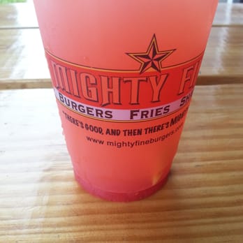 Mighty Fine Burgers Sunset Valley - Strawberry lemonade - Burgers Near Me - Austin, Texas Mighty Fine Burgers Sunset Valley - Strawberry lemonade - Burgers Near Me - Austin, Texas
