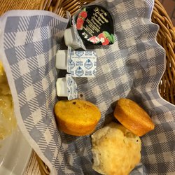 Cracker Barrel Old Country Store - Bread. 2 corn muffins and 2 biscuits