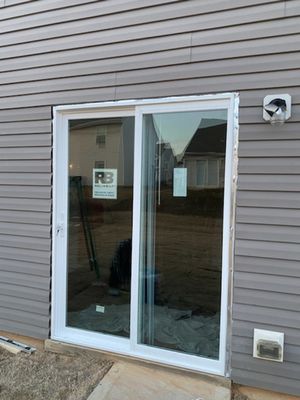 Sliding door replacement - This sliding door was installed to replace the old one. Sliding door replacement - This sliding door was installed to replace the old one.