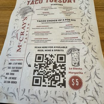 McCray's Tavern - Taco Tuesday - American Near Me - Lawrenceville, Georgia