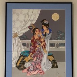 Framery One - Print by Japanese American artist in Hawaii - 2 Sisters before wedding!