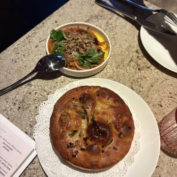 Atta Girl - Foccacia with Eggplant Tomato Dip - Mediterranean Near Me - Hermosa Beach, California Atta Girl - Foccacia with Eggplant Tomato Dip - Mediterranean Near Me - Hermosa Beach, California
