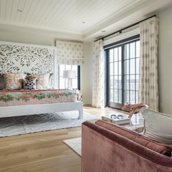 Black-eyed Susan - Blush and Boho influence in the bedding and bed bring personality to this bedroom. Soft hues with interest make this room personal.