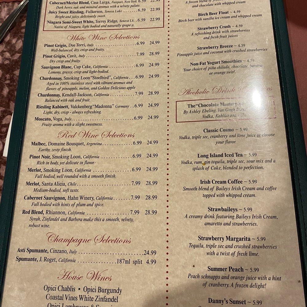 Danny's Restaurant - Drink menu - American Near Me - Buffalo, New York Danny's Restaurant - Drink menu - American Near Me - Buffalo, New York