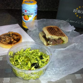 Europea - a sandwich, salad and a drink on a table - Desserts Near Me - Montreal, Quebec