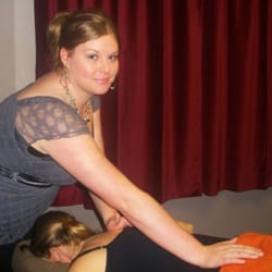 Fearn Natural Health - Chelsea Giles showing one of her massage techniques.
