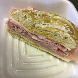 Windy Lindy’s Olde Columbia Pretzel Haus - Ham and Swiss pretzelwich