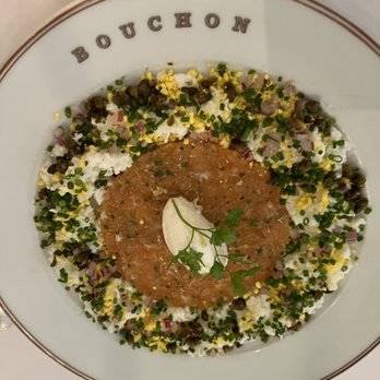 Bouchon - Salmon app was lovely. Good portion for two. - French Near Me - Yountville, California Bouchon - Salmon app was lovely. Good portion for two. - French Near Me - Yountville, California