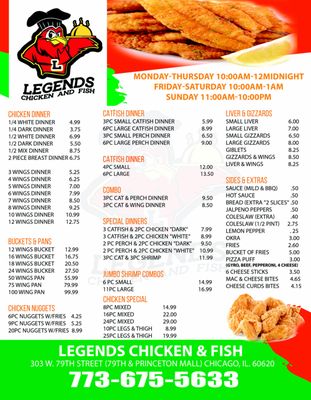 Menu photo 2 Legends Chicken & Fish Chicago, IL