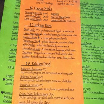 Chome - Happy hour menu (front) - Izakaya Near Me - San Francisco, California Chome - Happy hour menu (front) - Izakaya Near Me - San Francisco, California