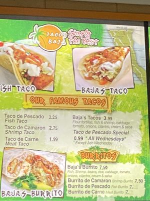 Menu photo 4 Tacos Baja Whittier, CA