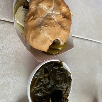 Duffy's Tavern - Brie and caramelized onion burger with collard greens. - Burgers Near Me - Holmes Beach, Florida Duffy's Tavern - Brie and caramelized onion burger with collard greens. - Burgers Near Me - Holmes Beach, Florida