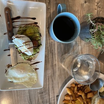 Ginger and Baker - Caprese avocado toast with an egg over easy and the egg breakfast - Cafes Near Me - Fort Collins, Colorado Ginger and Baker - Caprese avocado toast with an egg over easy and the egg breakfast - Cafes Near Me - Fort Collins, Colorado