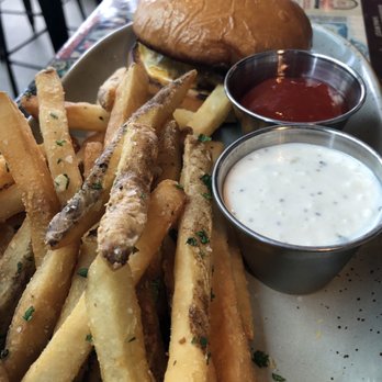 Draft - Kids burger with fries and side of ranch - American Near Me - San Diego, California