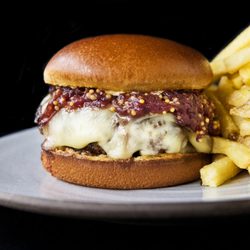Cellar Bar - Raclette Burger, Onion Jam, Fries
