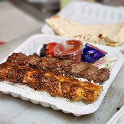 The Kabob Stand - Beef and chicken luleh kebab plate