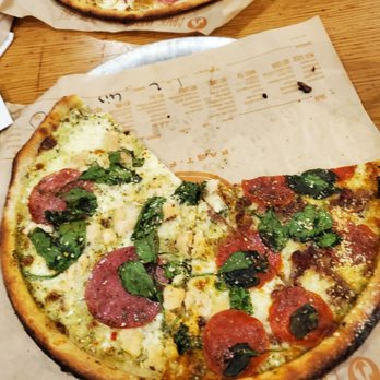 Blaze Pizza - This one is my pizza, but I had help from the staff in deciding :) - Pizza Near Me - Miami, Florida Blaze Pizza - This one is my pizza, but I had help from the staff in deciding :) - Pizza Near Me - Miami, Florida