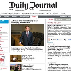 BASTA - BASTA founder and Executive Director makes the cover of Daily Journal.