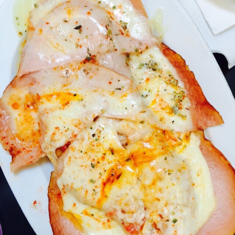 Malaspina - The Malaspina- toasted bread with tomatoes, ham, and melted cheese- muy delicioso! - Tapas Bars Near Me - Madrid, M Malaspina - The Malaspina- toasted bread with tomatoes, ham, and melted cheese- muy delicioso! - Tapas Bars Near Me - Madrid, M